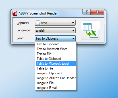 ABBYY Screenshot Reader screenshot