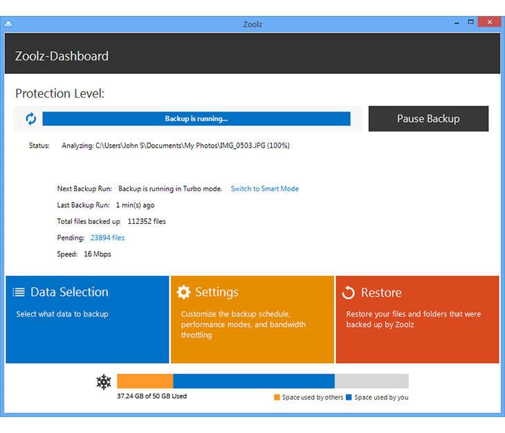 Zoolz Cloud Storage Console_Screen_Shot_Home_3