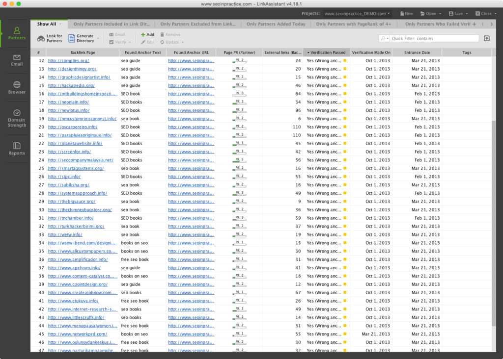 Link Assistant Screenshot - workspace