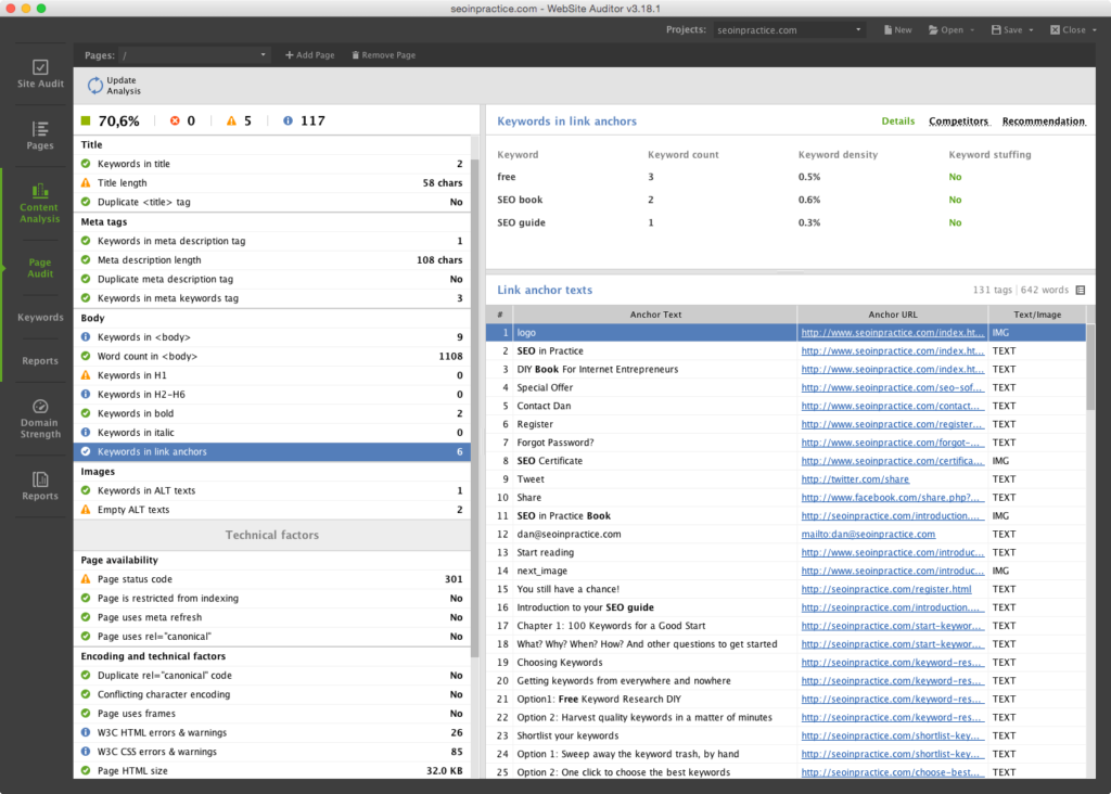 websiteauditor-page-audit-module