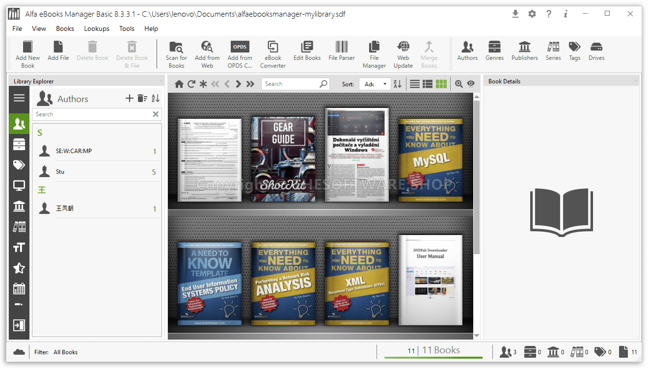 Alfa eBooks Manager Screenshot