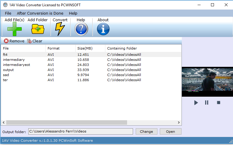 1AV Video Converter Screenshot