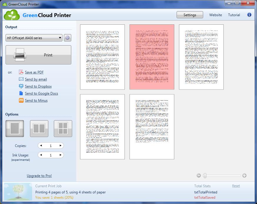 GreenCloud Printer Pro Screenshot