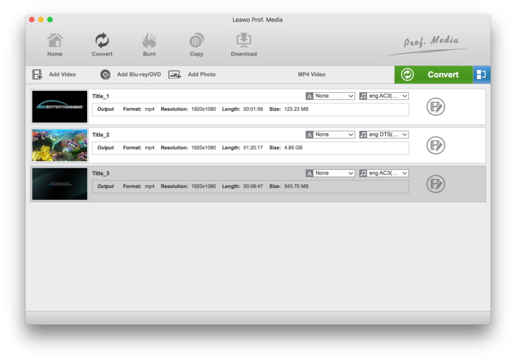 Leawo Blu-ray Ripper for Mac Screenshot