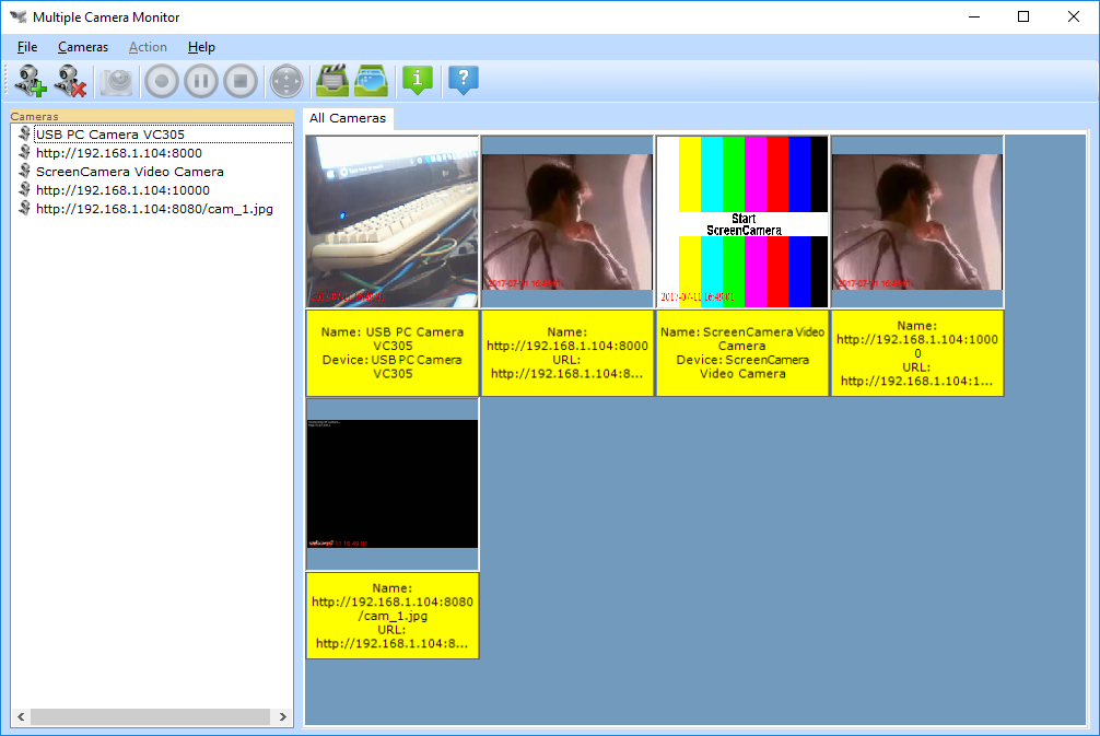 PCWinsoft Multiple Camera Monitor Screenshot