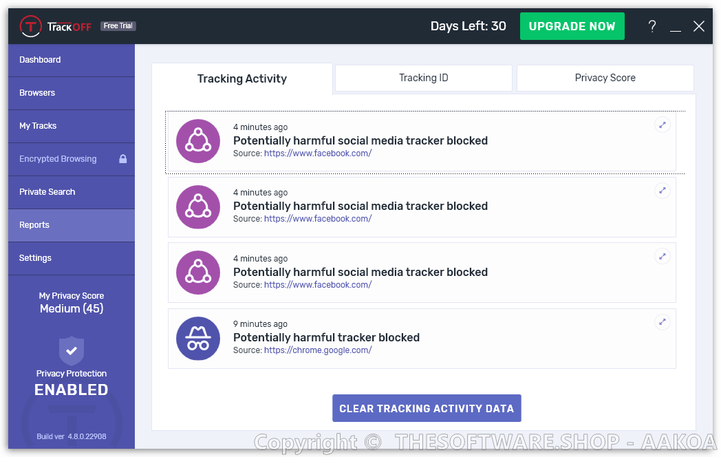 TrackOff Standard - Reports