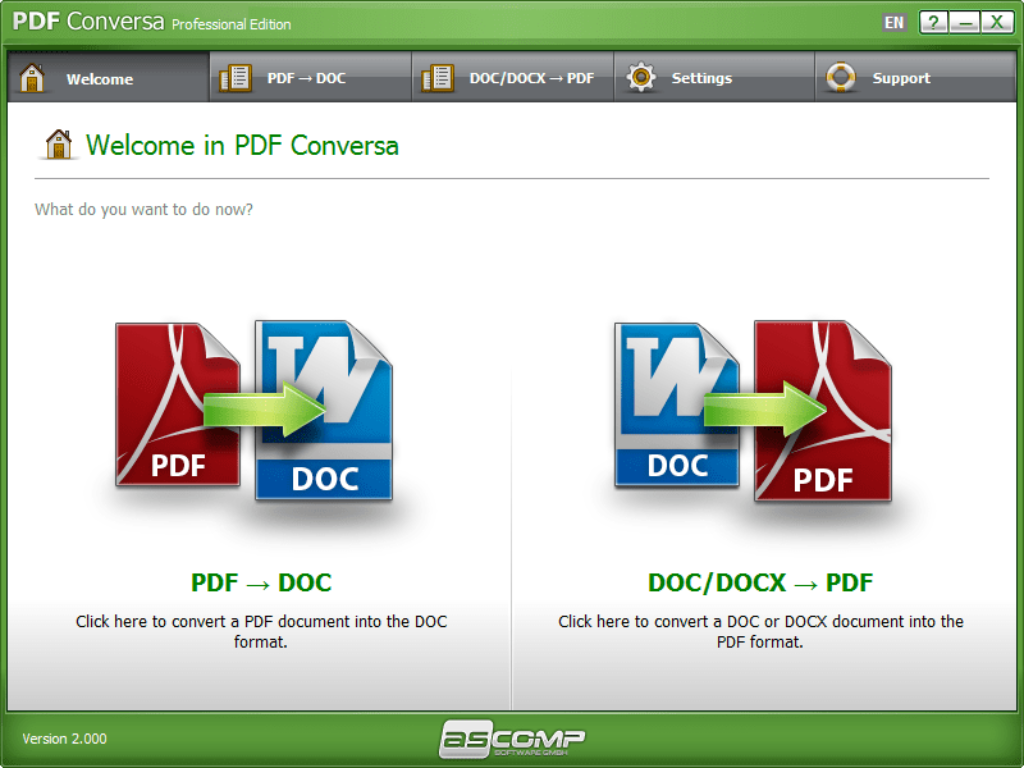 ASCOMP PDF Conversa Professional Edition Screenshot