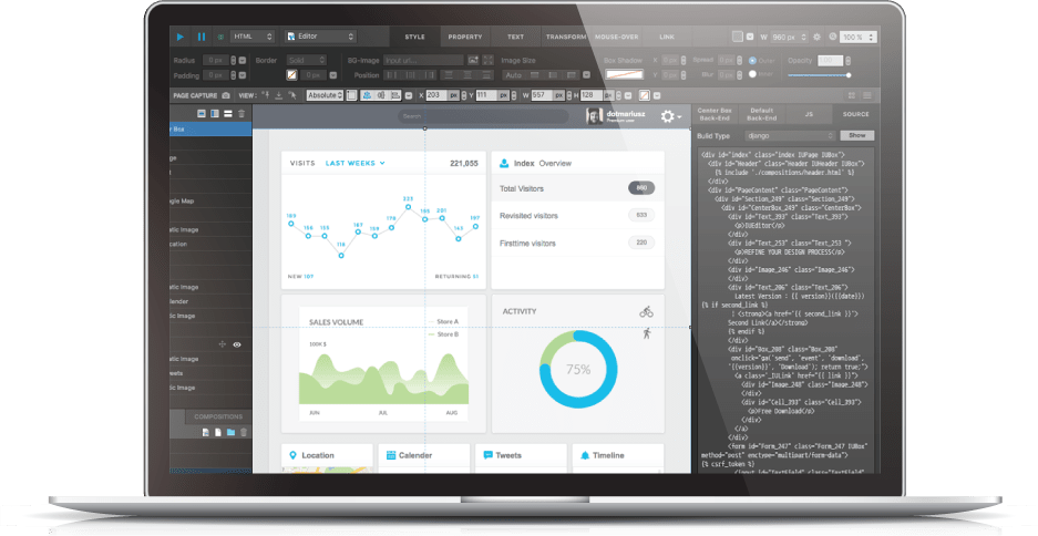 Namo WebEditor ONE Interface on Macbook 1