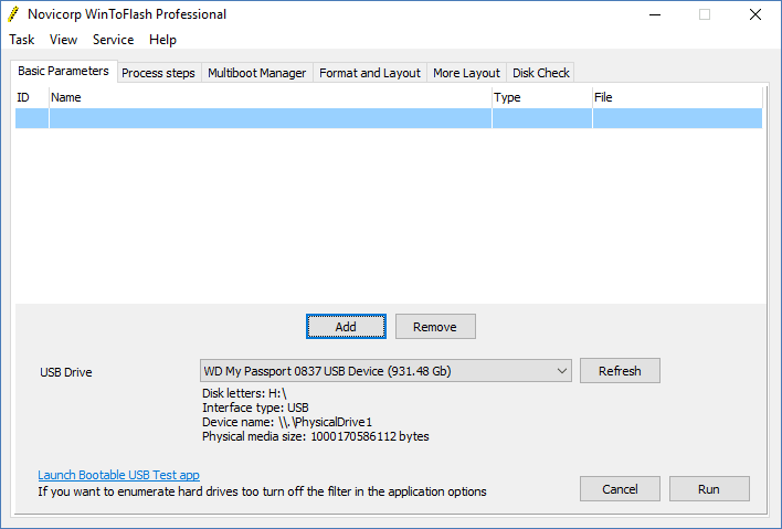 Novicorp WinToFlash Professional Multiboot Screenshot