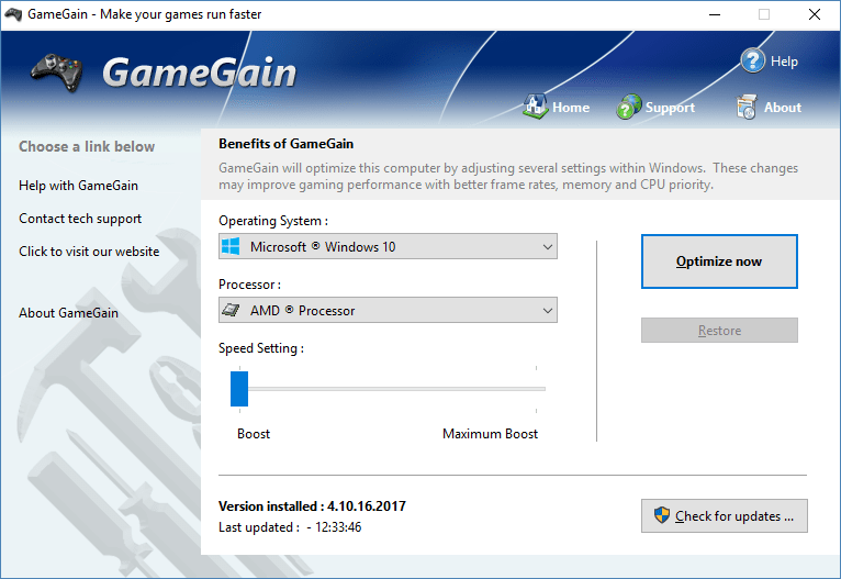 PCWARE GameGain 4 Screenshot
