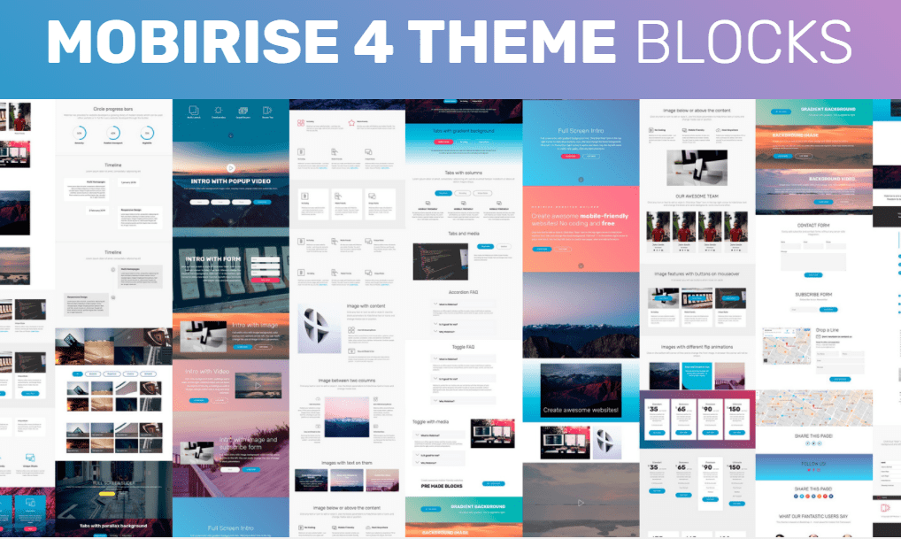 Mobirise 4 Theme Blocks