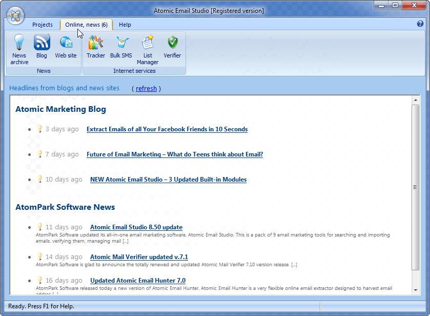 Atomic Email Studio Tools Screenshot