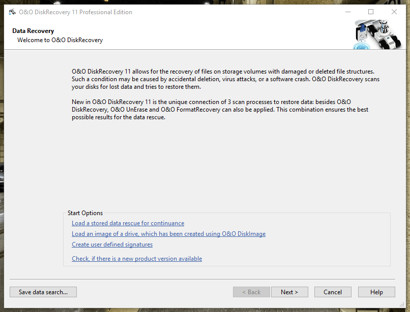 O&O DiskRecovery Professional Edition Screenshot
