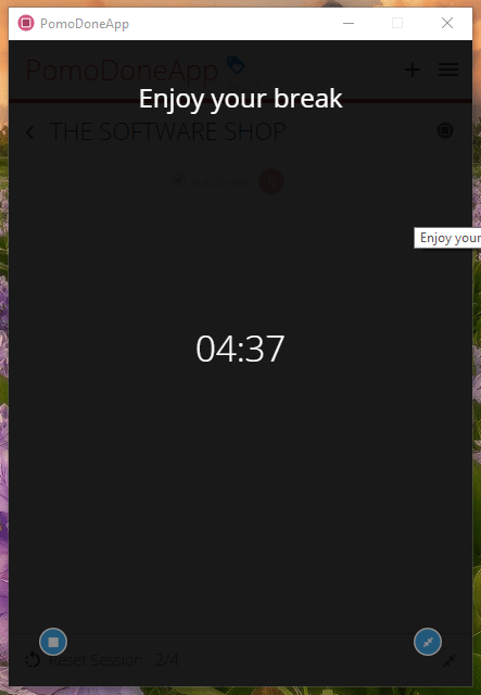 PomoDoneApp Break Screenshot