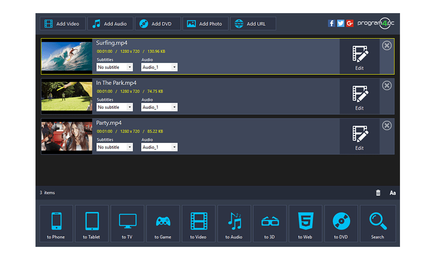 Program4PC Video Converter PRO Screenshot