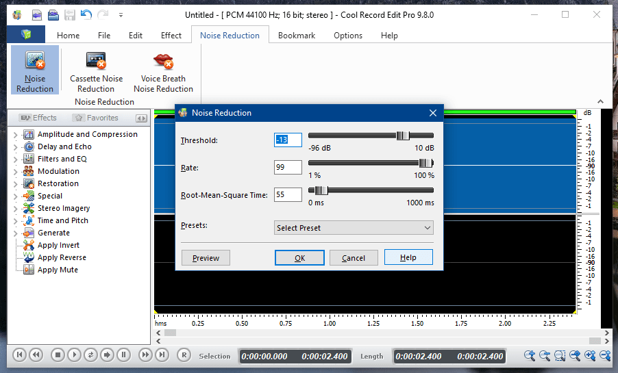 Cool Record Edit Pro Noise Reduction Screenshot