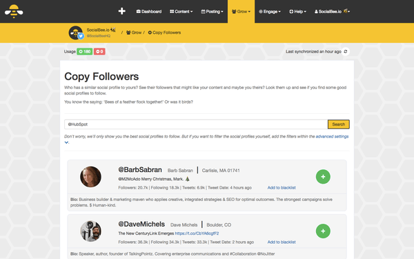 SocialBee Copy Followers