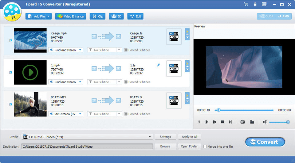 Tipard TS Converter Windows Screenshot