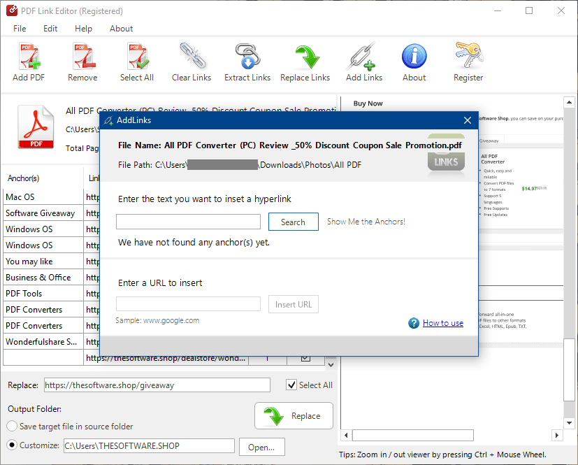 PDF Link Editor Pro Add link