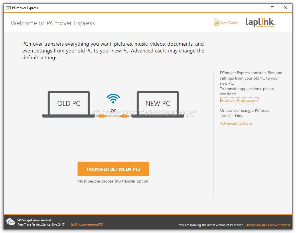 Laplink PCmover Express Screenshot - Main Interface