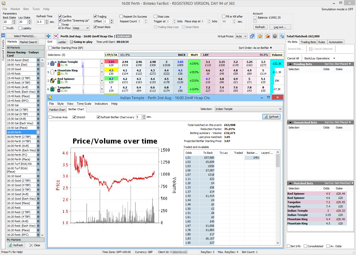 Binteko FairBot Betfair Screenshot