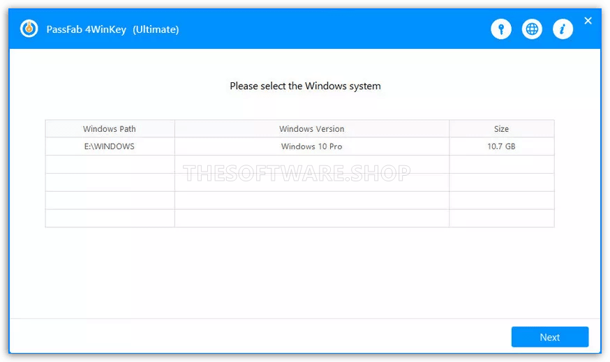 PassFab 4WinKey - Select Windows Systems
