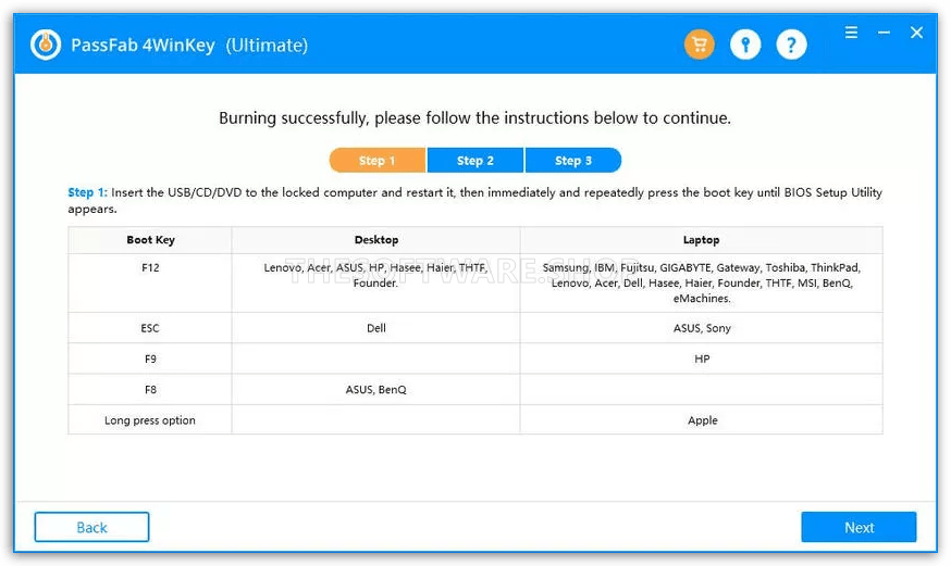 PassFab 4WinKey - Step 1