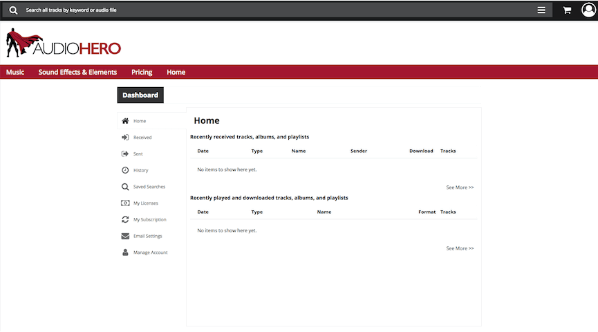 AudioHero Dashboard