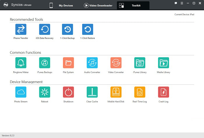 Syncios Ultimate Handy toolkit