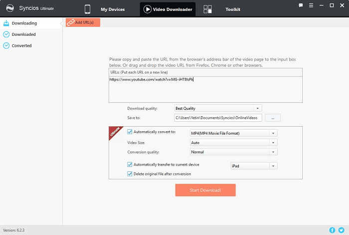 Syncios Ultimate Video Downloader