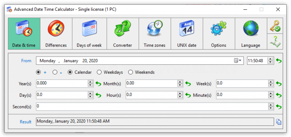 Advanced Date Time Calculator Screenshot