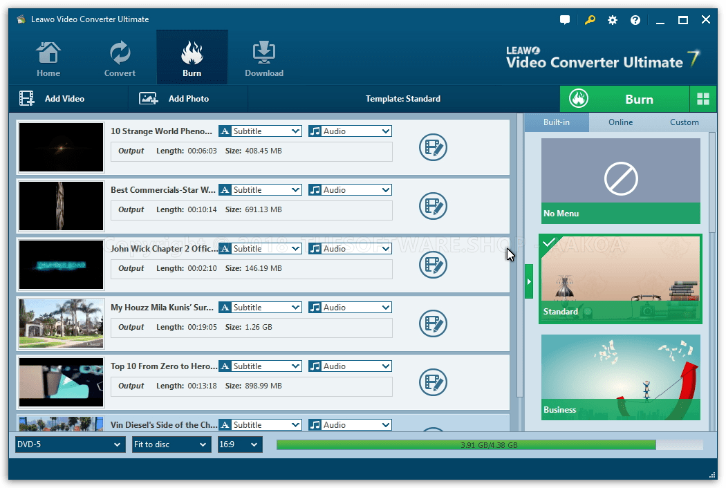 Leawo Video Converter Ultimate - Bluray Creator and DVD Burner - THESOFTWARESHOP - AAKOA