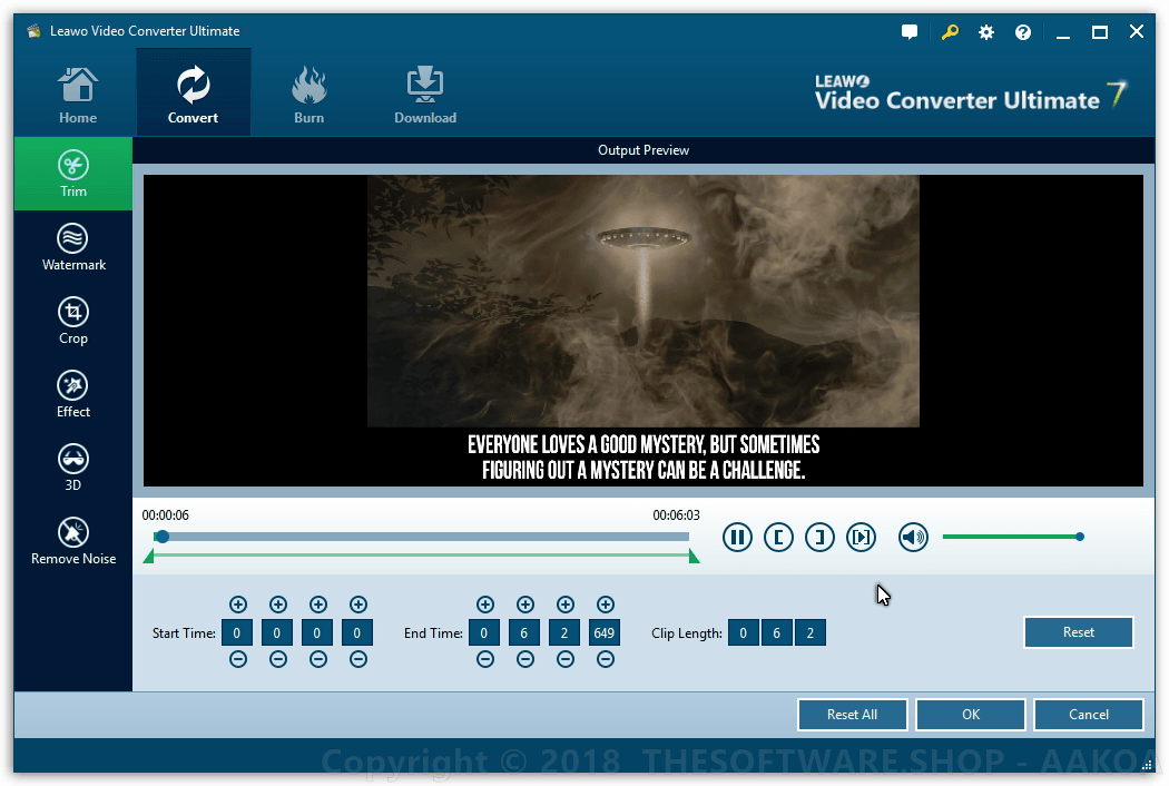 Leawo Video Converter Ultimate - Video Editor Module- THESOFTWARESHOP - AAKOA