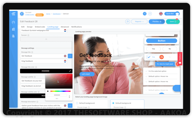 Quriobot Business Landing Page Builder