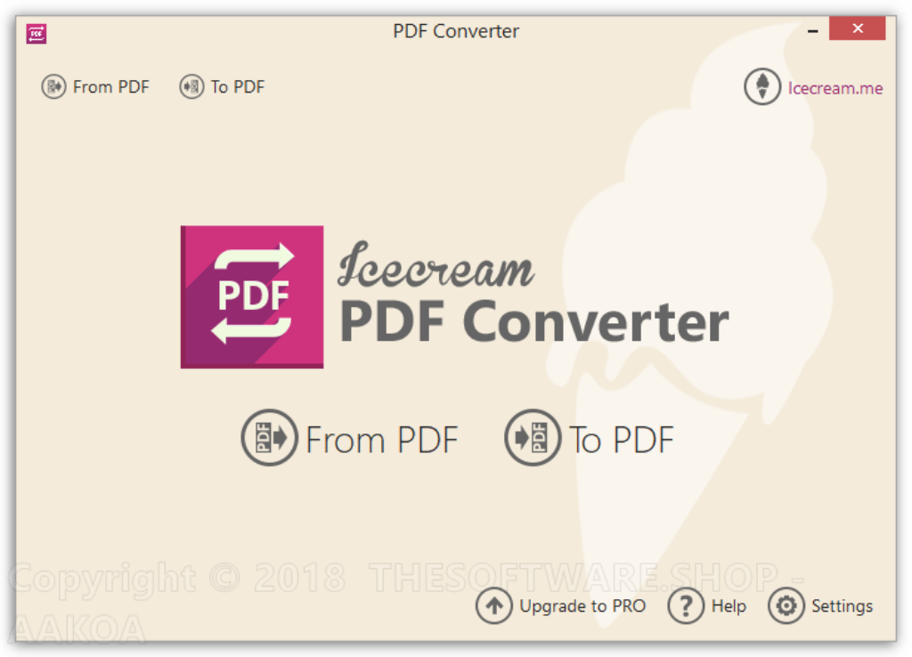 Icecream PDF Converter PRO Main Windows