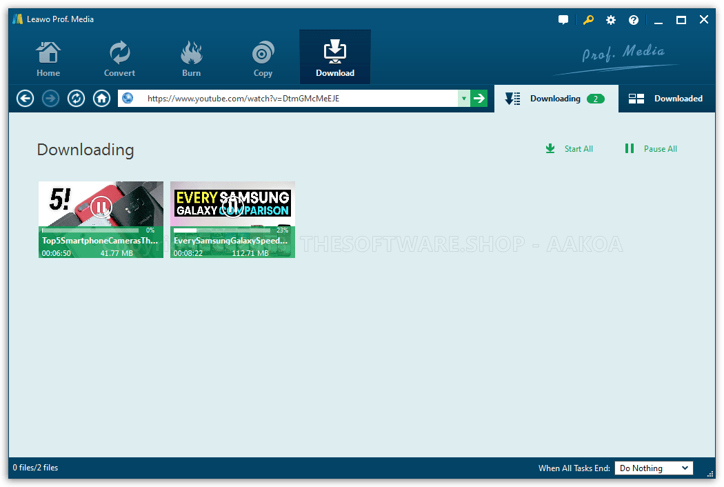 Leawo Youtube Downloader PRO Download Management