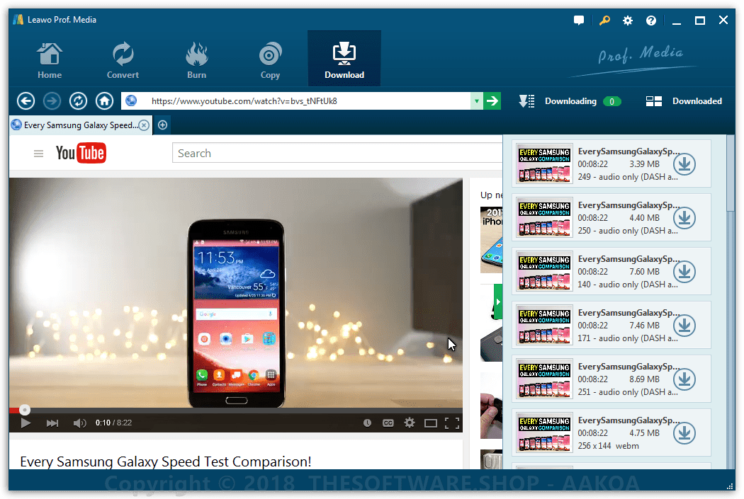 Leawo Youtube Downloader PRO Main Windows