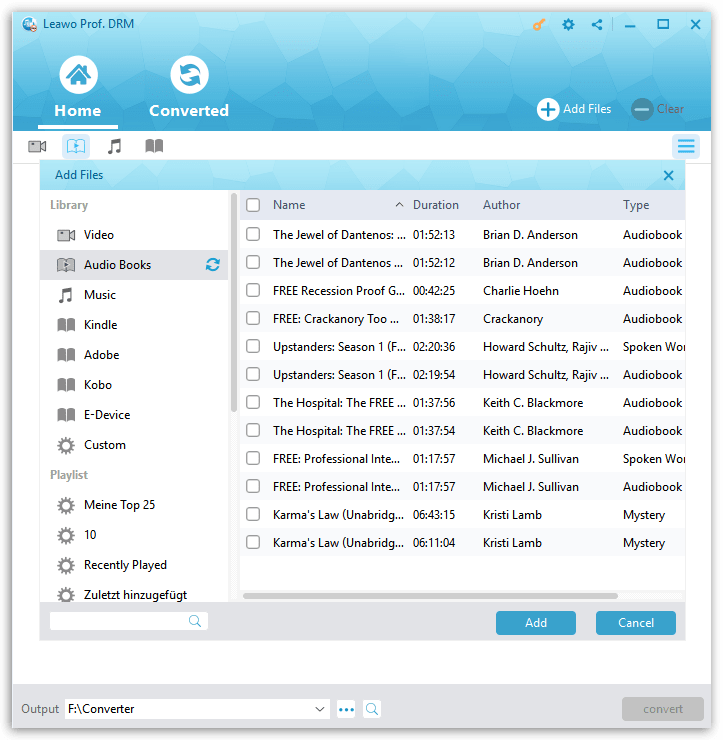Leawo Prof. DRM - Audiobook Converter