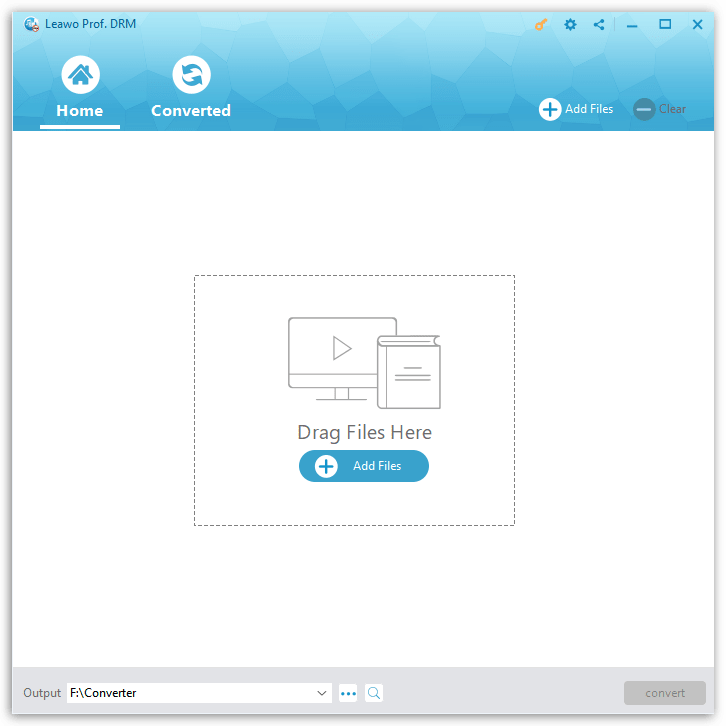 Leawo Prof. DRM - Main Windows Interface