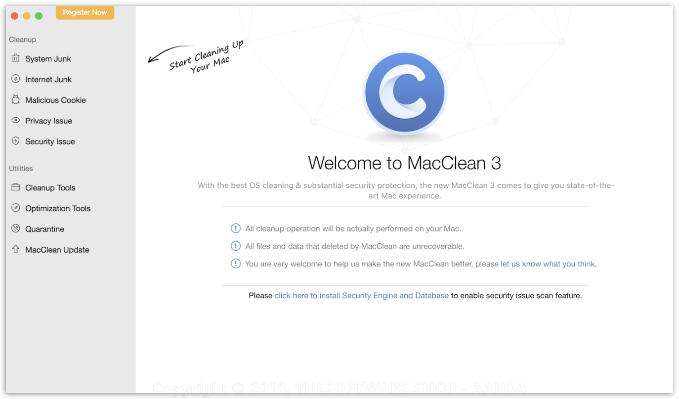 MacClean - Main Interface