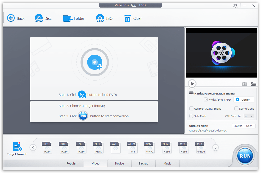 VideoProc 4K - DVD & ISO tools