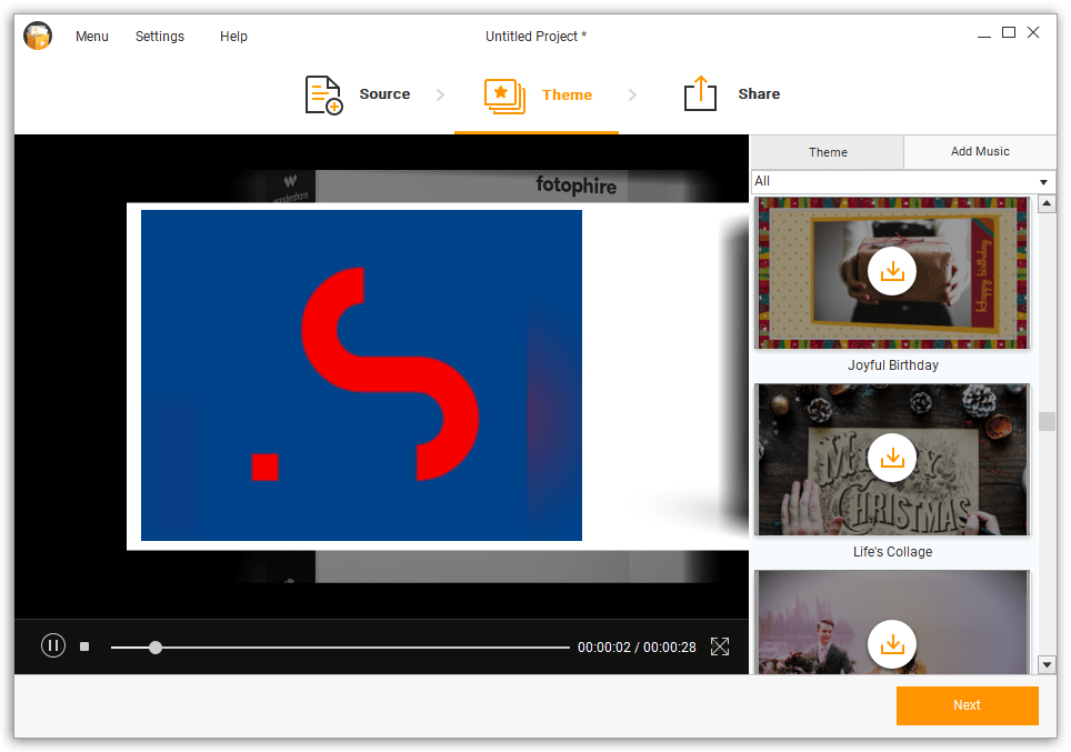 Wondershare fotophire Slideshow Maker - Templates