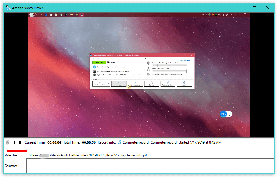 Amolto Call Recorder Premium for Skype - Video Player