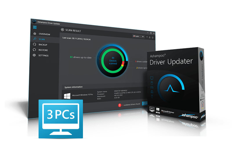Ashampoo Driver Updater Interface