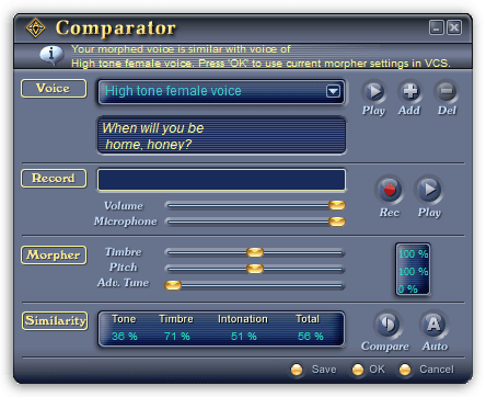 Voice Changer Software Diamond 7 - Comparator