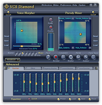 Voice Changer Software Diamond 7 - Interface