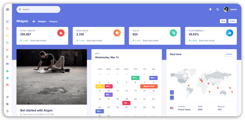 Argon Dashboard Pro Laravel - Widgets
