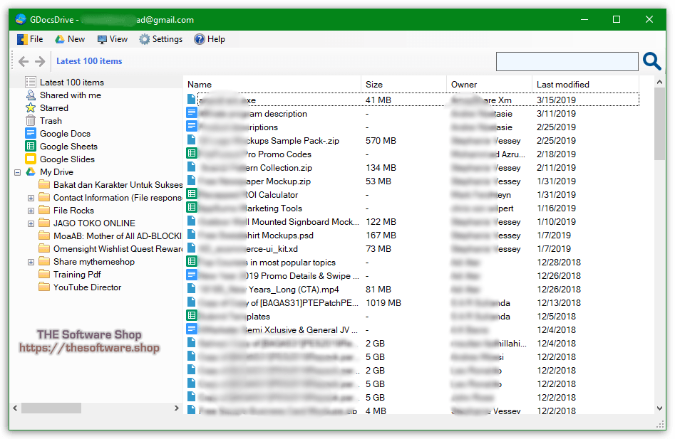 GDocsDrive Main Interface