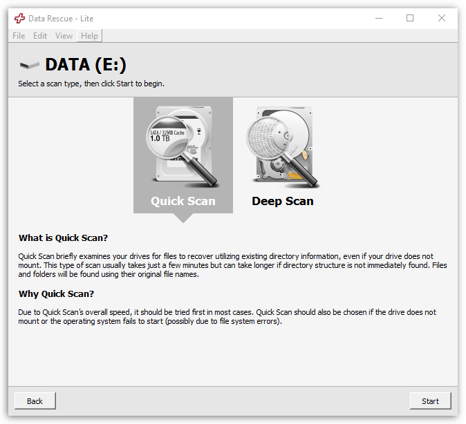 Data Rescue 5 - Scan Typer