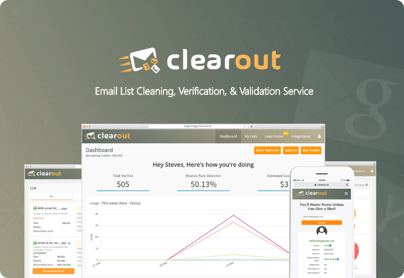 Clearout Email Validation Review free credits